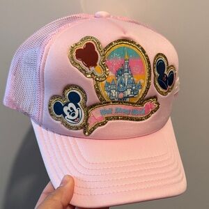 Stoney Clover Disney Pink Castle Patch Mesh Cap with Glitter Accents